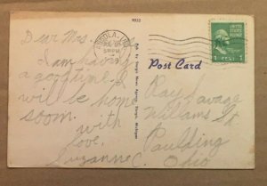 .01 LINEN POSTCARD USED - ANGOLA HIGH SCHOOL, ANGOLA, INDIANA