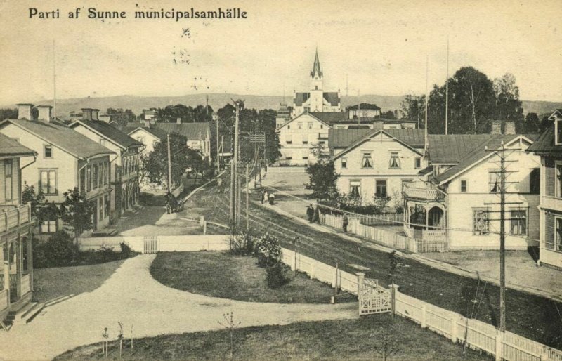 sweden, SUNNE, Parti af Municipalsamhälle (1908) Postcard