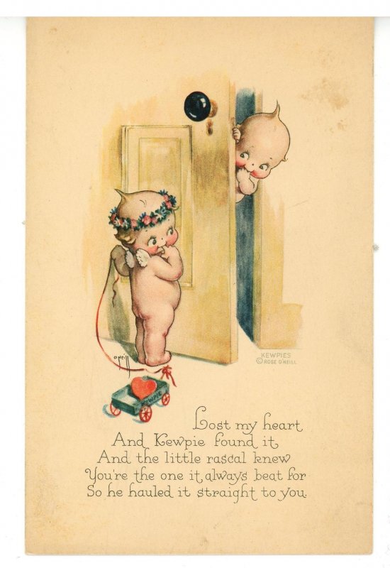 Kewpies by Rose O'Neill. Pub. By Gibson Art Valentine- Lost My Heart
