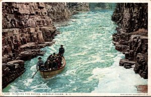New York Ausable Chasm Running The Rapids Detroit Publishing