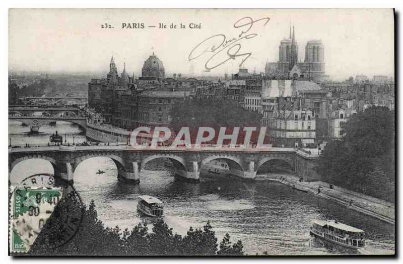 Postcard Old Paris Ile de la Cite