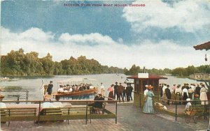 Chicago Illinois Jackson Park Boat House Hammon C-1910 Postcard 21-13101