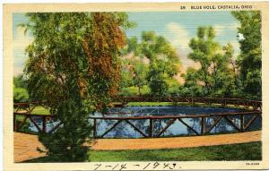 The Blue Hole at Castalia, Ohio Linen