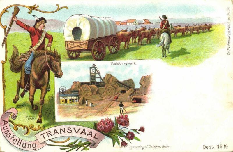 south africa, TRANSVAAL Ausstellung, Gold Mine, Boer Ox Cart (1897) Expo 