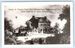 RPPC GEORGETOWN, Washington D.C. ~ Home of FRANCIS SCOTT KEY  Postcard