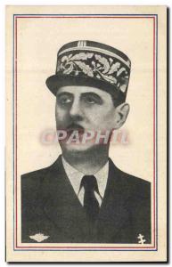 Gaulle Old Postcard Army General of