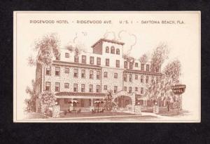 FL Ridgewood Hotel Daytona Beach Florida Postcard PC Carte Postale