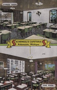 Michigan Kalamazoo Schensul's Cafeteria Cypress Room & Pine Room 1954 sk831