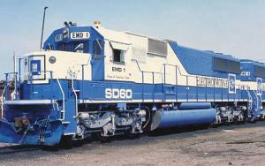 Railroads, Train - GM Electromotive EMD #1    SD60     railroadcards.com