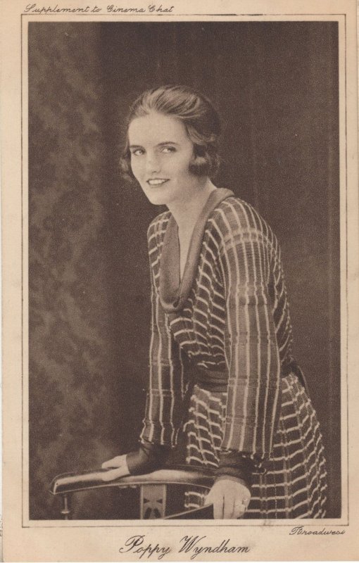 Poppy Wyndham Silent Film Actress Old Postcard