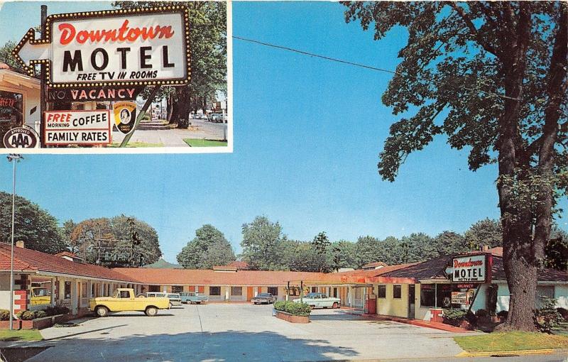 West Eugene Oregon~Downtown Motel~'Free Morning Coffee~Classic Cars-Truck~1970s