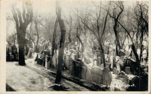 Czech Republic Prague Cemetery Praha Vintage RPPC 07.59