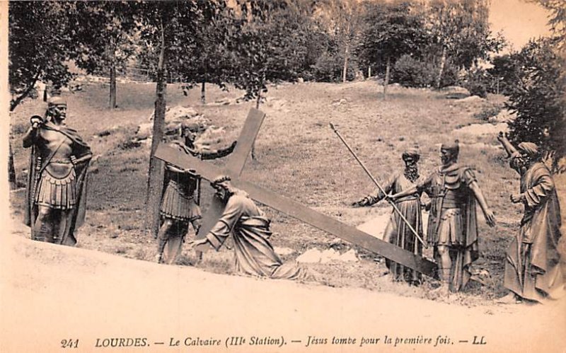 Le Calvaire, Jesus tombe pour la premiere fois Lourdes France Unused 