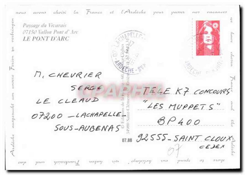 Postcard Modern Ardeche Pont d'Arc