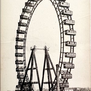 Paris France The Big Ferris Wheel 1910s WW1 Era Postcard #2 Grand Roue PCBG12A