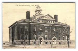 IOLA, Kansas KS ~ HIGH SCHOOL Building 1908  Allen County  Postcard