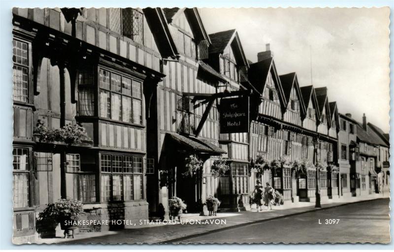 *Shakespeare Hotel Stratford Upon Avon RPPC Vintage Real Photo Postcard C86