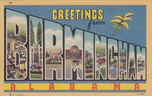 Alabama Birmingham Greetings From Large Letter Linen