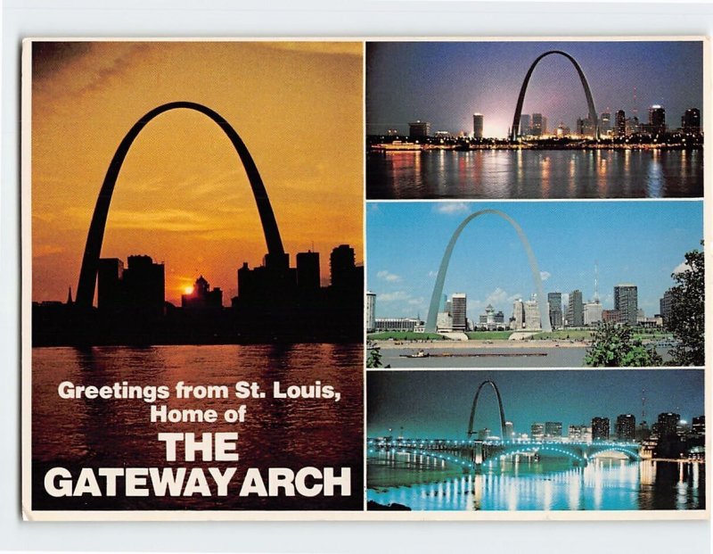 Postcard Home of The Gateway Arch, Greetings from St. Louis, Missouri
