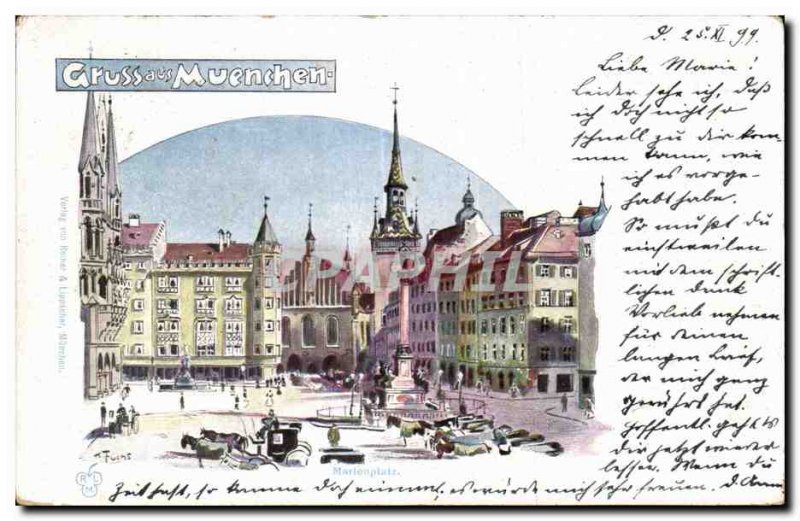 Postcard Old Grussaus Muenchen