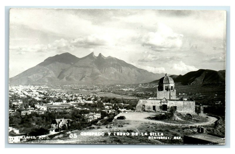 Postcard Obispado y Cerrro de la Silla, Monterrey, Mexico RPPC Y62