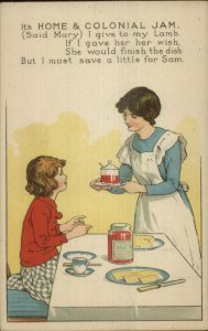 Mother Serves Breakfast to Daughter HOME & COLONIAL JAM & TEAS Postcard