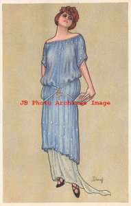 Set of 6 Postcards, Dinaf, URS No 452,Women Wearing Fancy Art Deco Fashion Dress