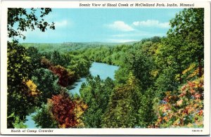 Postcard MO Joplin Shoal Creek at McClelland Park North of Camp Crowder