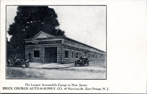 Postcard NJ East Orange Advert - Brick Church Auto and Supply Company