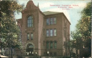Wellsville Ohio Immaculate Conception School c1900-20s Vintage Postcard