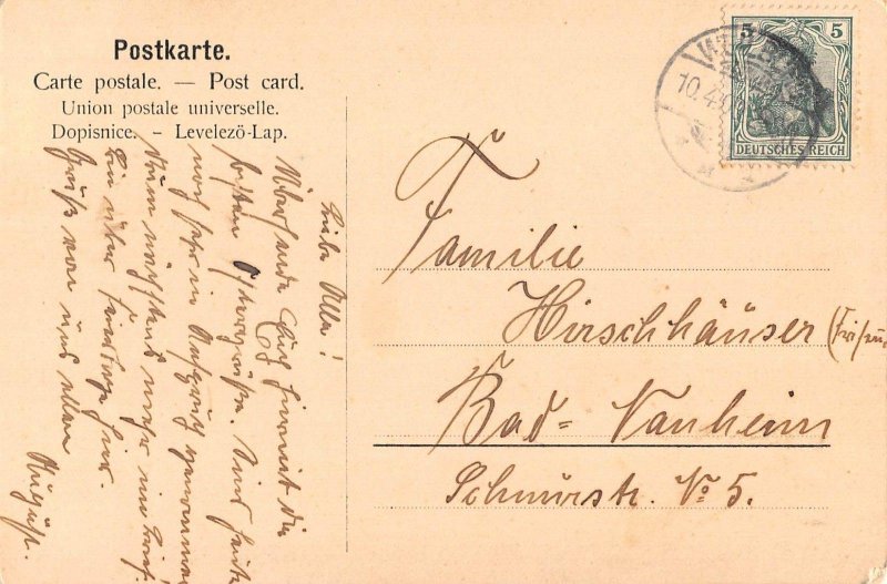 L404 Easter Greetings 1909 Rabbit passepartout vintage postcard