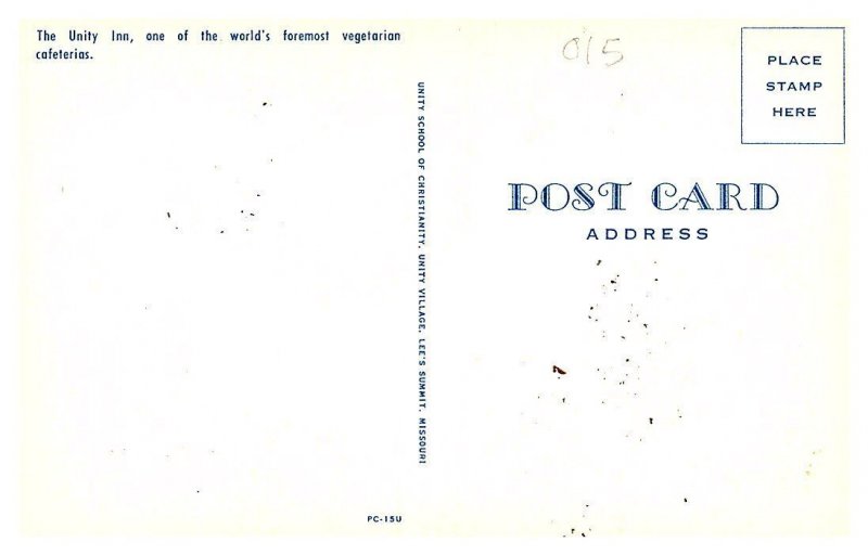 Missouri   The Unity Inn, a Vegatarin Cafeteria