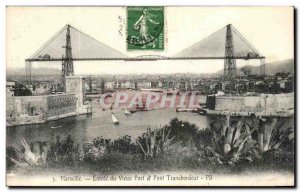 Old Postcard Entree Marseille Vieux Port and Transporter Bridge