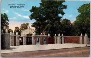 Toledo Ohio OH, 1949 Broadway Main Entrance, Zoological Park, Vintage Postcard