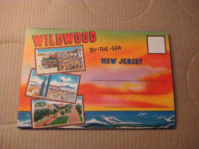 1940's Wildwood By-the-sea, NJ New Jersey Fold Out Postcard Folder