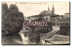 Old Postcard Chartres View Pont Neuf taken