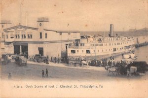 Philadelphia Pennsylvania Dock Scene at Chestnut Street Steamer Postcard AA56650 