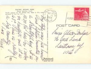 Pre-1980 ROLLERCOASTER & RIDE - AMUSEMENT PARK Santa Monica Los Angeles CA c8620