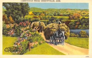 Berryville Arkansas Farmer Horse Carriage Antique Postcard K54344