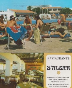 Menorca S'Algar San Luis Restaurant 2x Postcard