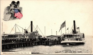 Vtg 1905 Arrival of Steamer Passengers Cottage City Massachusetts MA Postcard