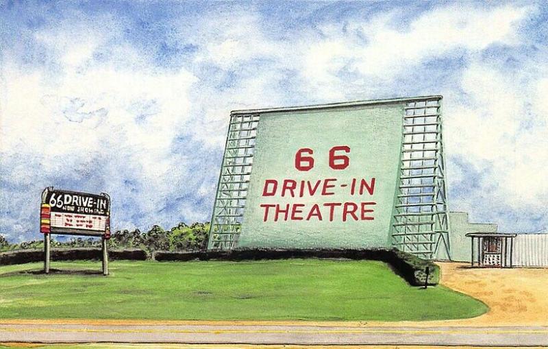 Carthage MO Route 66 Drive-In Theatre Postcard.