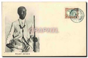 VINTAGE POSTCARD Djibouti Somali Soldier abyssin SIGNAL