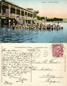 croatia, ABBAZIA OPATIJA, Slatina Seebad, Swimming (1909) Postcard