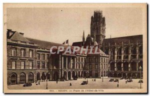 Old Postcard Rouen Place de L & # 39Hotel City