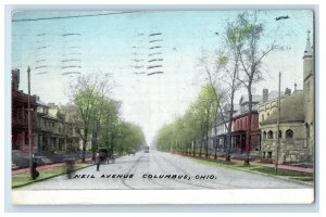 1911 Neil Avenue Street View Trolley Columbus Ohio OH Posted Antique Postcard 