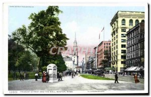 Postcard Old Tremont Street Mall And The Boston Mass