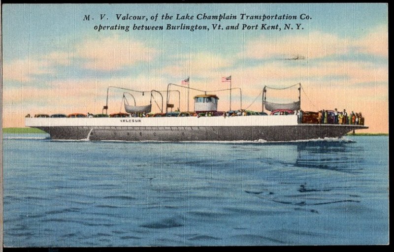 Lake Champlain Transportation Ferry VT MV VALCOUR Boat LINEN