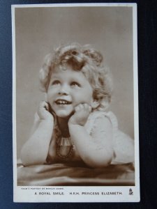 British Royalty H.R.H PRINCESS ELIZABETH A Royal Smile c1930 RP Postcard by Tuck