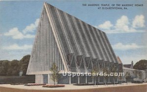 Masonic Temple, Masonic Homes - Elizabethtown, Pennsylvania PA Postcard